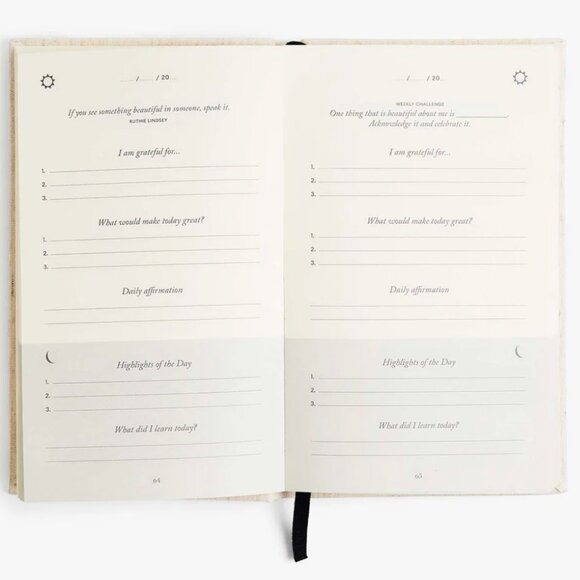 NEW INTELLIGENT CHANGES The Five Minute Journal Hardcover Beige Daily - Picture 4 of 13